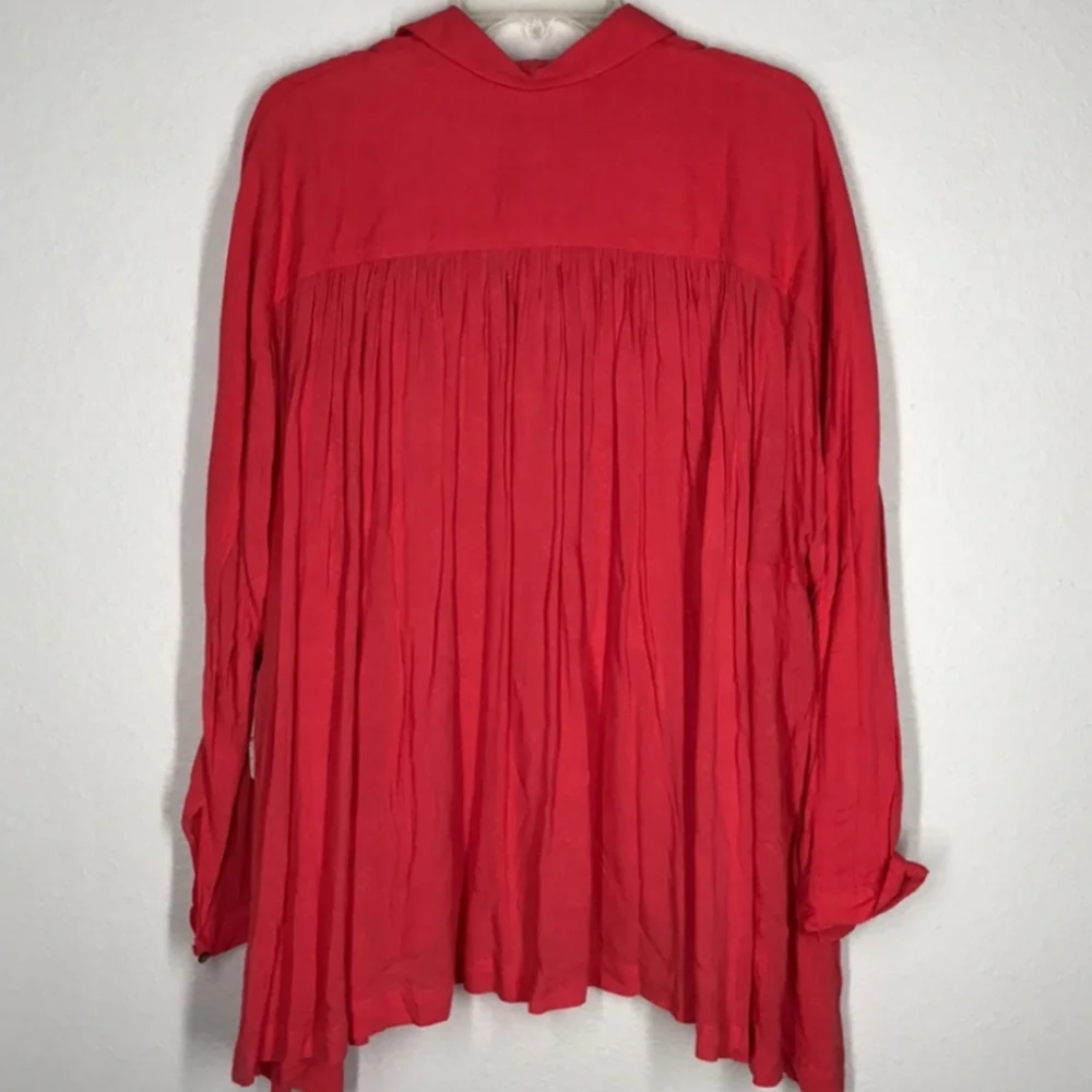 Free People Coral Oversized Draped Tunic Shirt XS